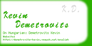 kevin demetrovits business card